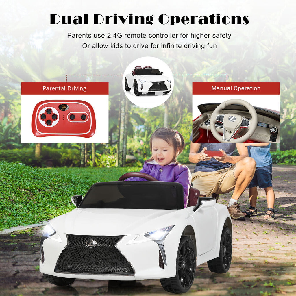 Licensed Lexus LC500 12V Kids Ride-On Car with Remote Control - White