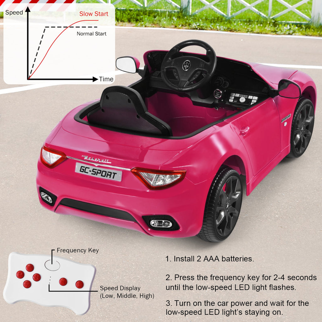 Licensed Maserati GranCabrio 12V Ride On Car with Remote Control and Music for Kids