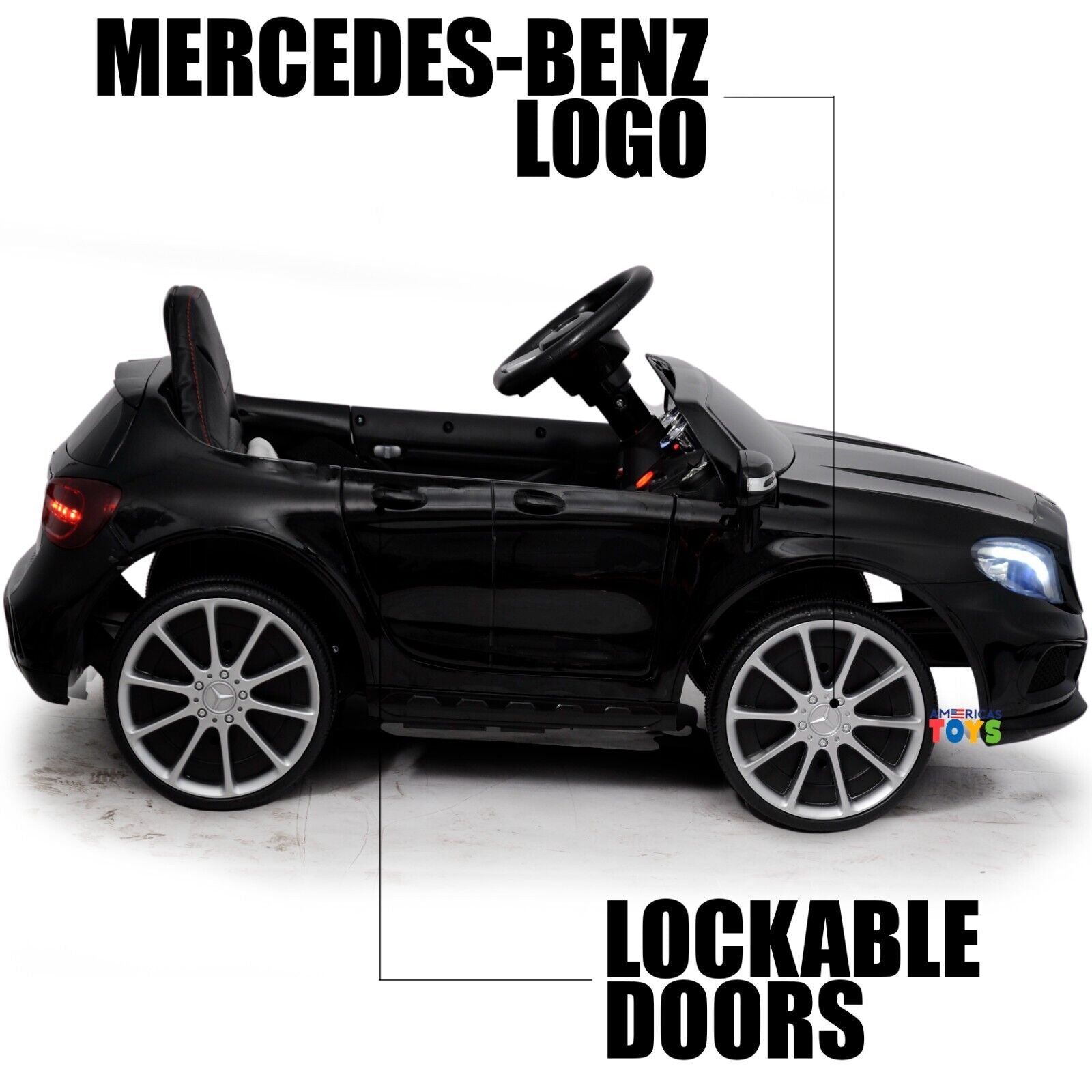 Licensed Mercedes-Benz 12V Kids Ride On Car with R/C and MP3 Music - Available in Multiple Colors