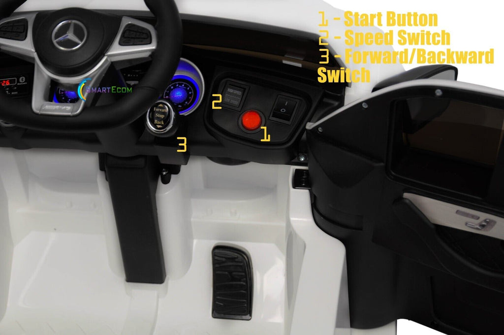 Licensed Mercedes-Benz 12V One Seater Car with R/C and MP3 - Available in Multiple Colors