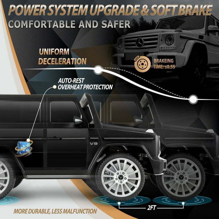 Licensed Mercedes-Benz 12V Ride On Car for Kids with Remote Control and LED Lights - 3 Speed Options