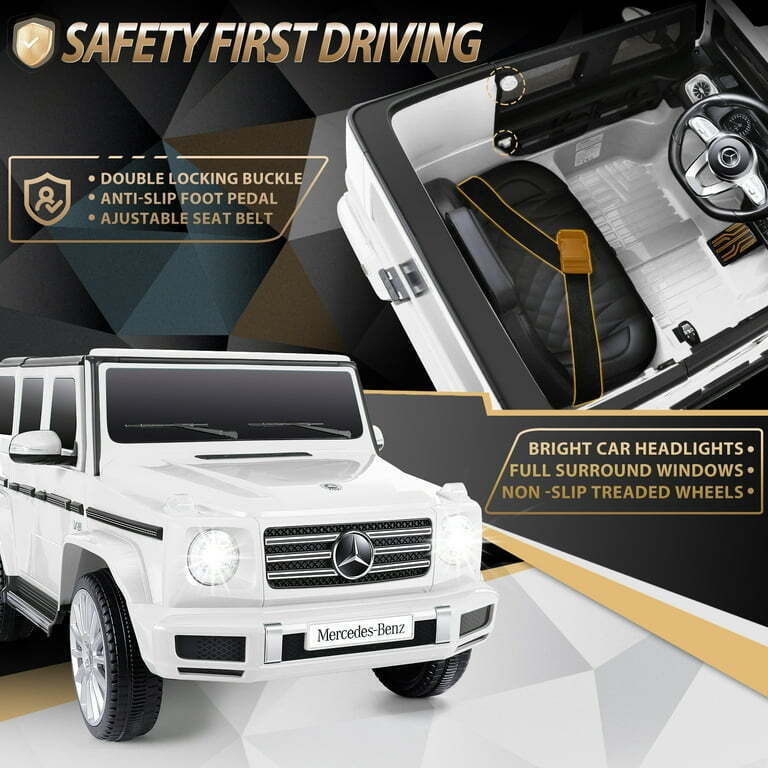 Licensed Mercedes-Benz 12V Ride On Car for Kids with Remote Control and LED Lights - 3 Speed Options