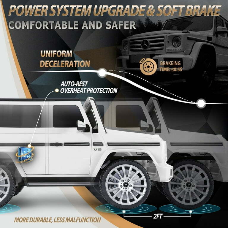 Licensed Mercedes-Benz 12V Ride On Car for Kids with Remote Control and LED Lights - 3 Speed Options