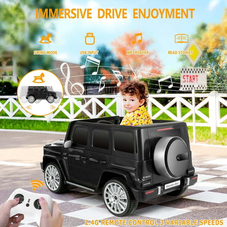 Licensed 4WD Mercedes-Benz Ride On Car for Kids with Remote Control and LED Lights