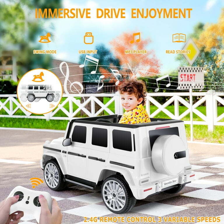 Licensed 4WD Mercedes-Benz Ride On Car for Kids with Remote Control and LED Lights