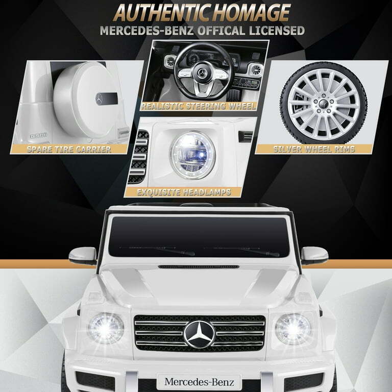 Licensed 4WD Mercedes-Benz Ride On Car for Kids with Remote Control and LED Lights