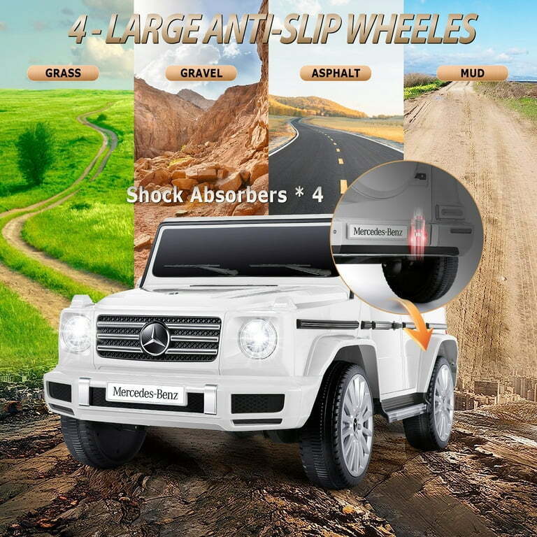 Licensed 4WD Mercedes-Benz Ride On Car for Kids with Remote Control and LED Lights