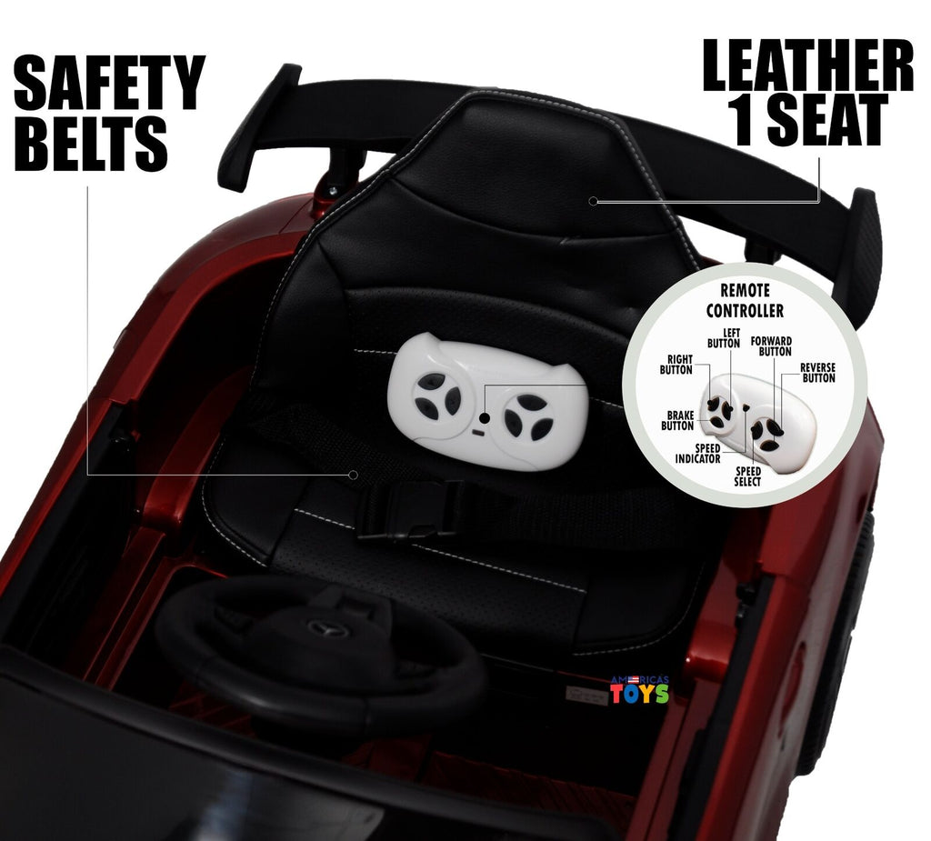 Licensed Mercedes-Benz 12V Ride-On Car with RC Control, MP3 Player, and Multiple Color Options for Kids