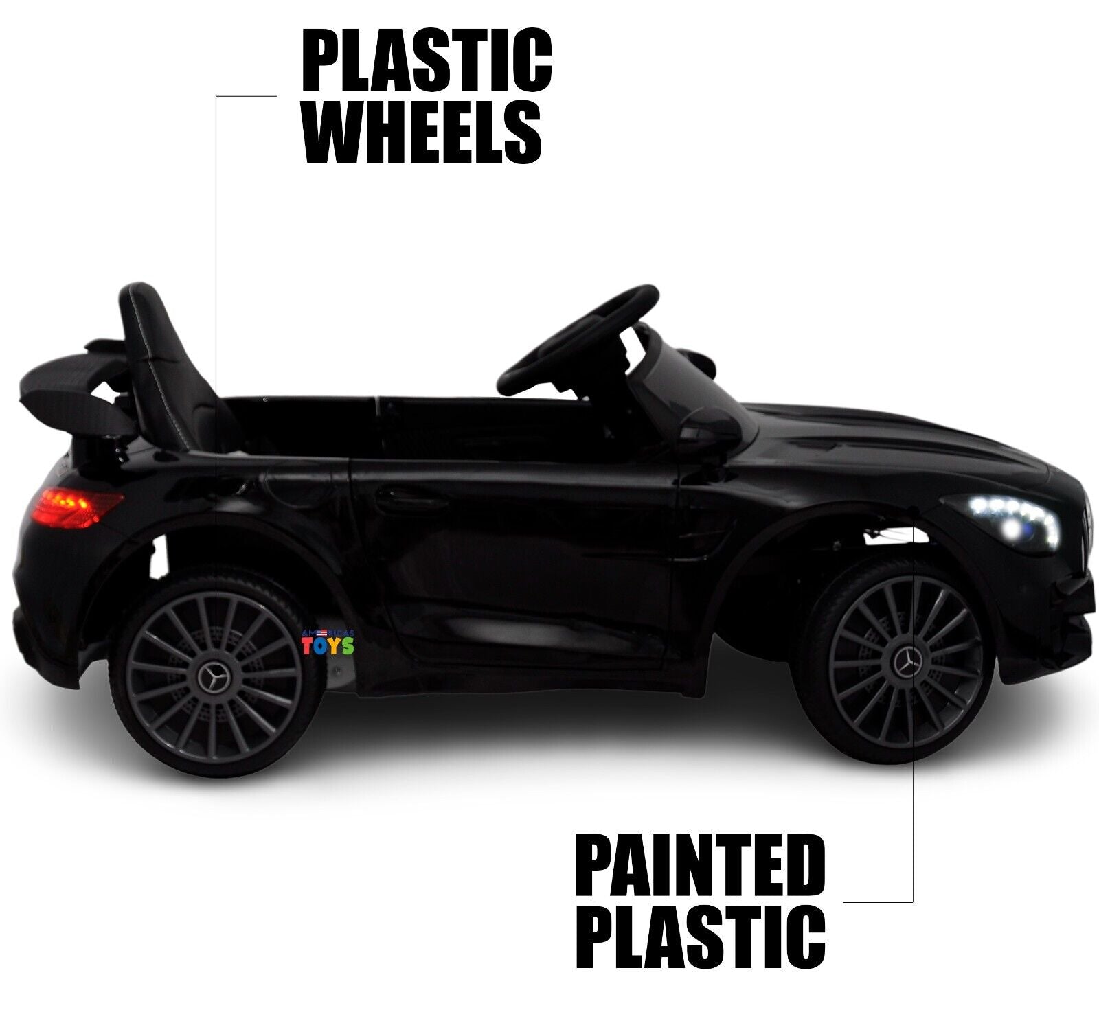 Licensed Mercedes-Benz 12V Ride-On Car with RC Control, MP3 Player, and Multiple Color Options for Kids
