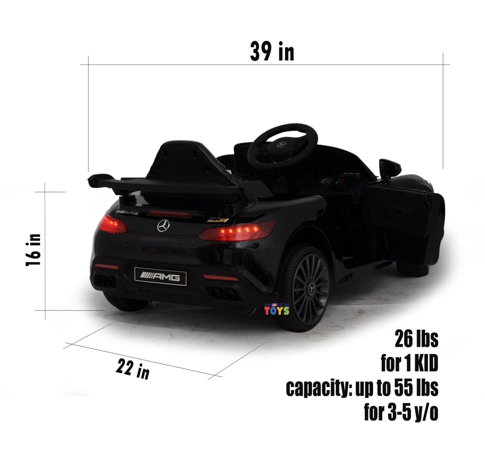 Licensed Mercedes-Benz 12V Ride-On Car with RC Control, MP3 Player, and Multiple Color Options for Kids
