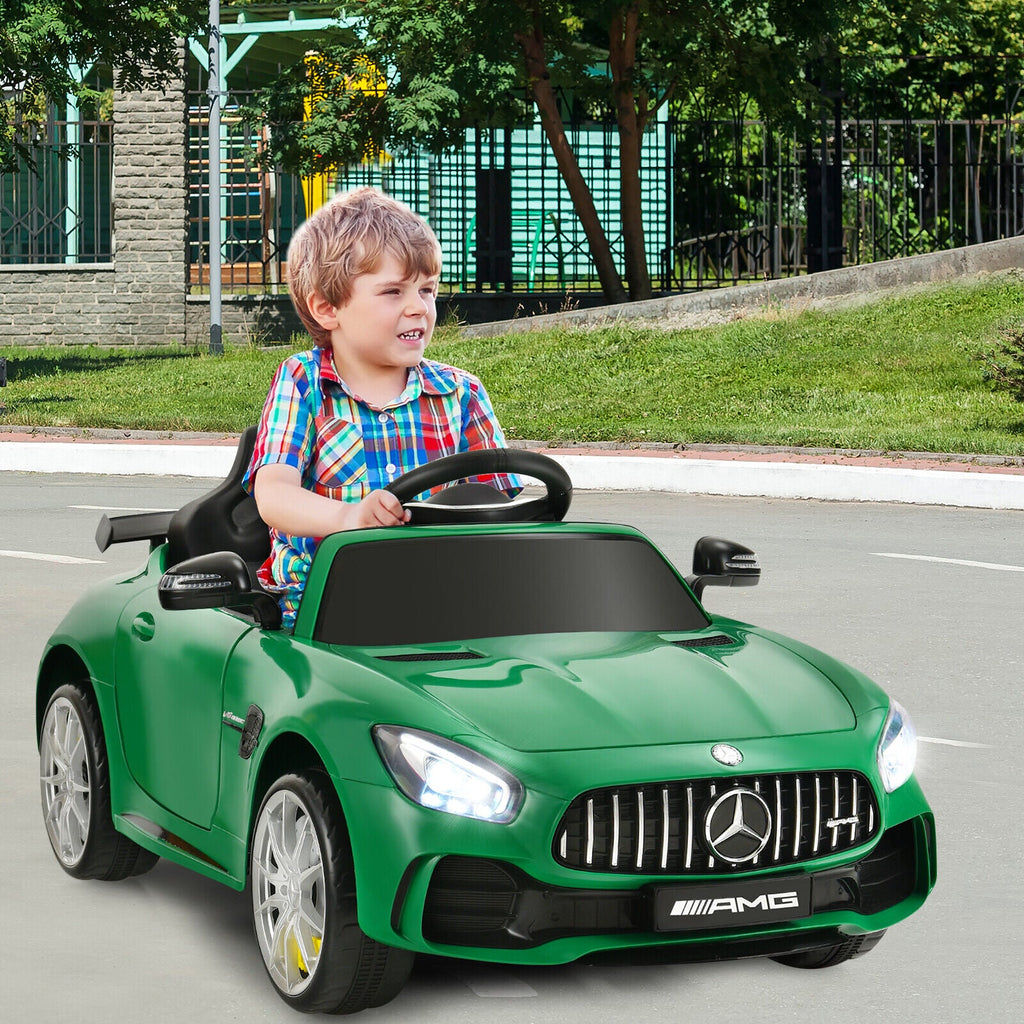 Licensed Mercedes Benz AMG GTR 12V Ride On Car for Kids with MP3 Player and Remote Control - Green