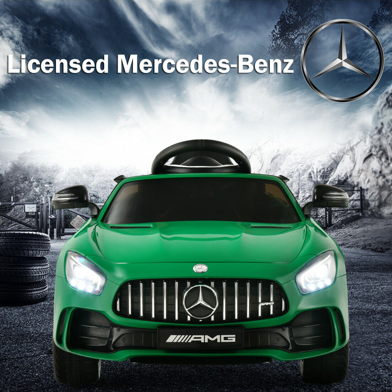Licensed Mercedes Benz AMG GTR 12V Ride On Car with Remote Control and MP3 Player for Kids