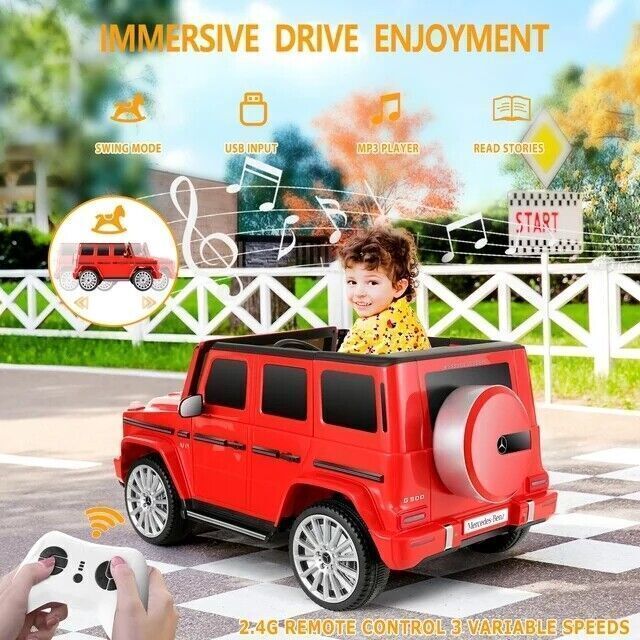 Licensed Mercedes-Benz G500 4WD Kids Ride-On Car with Remote Control - 12V