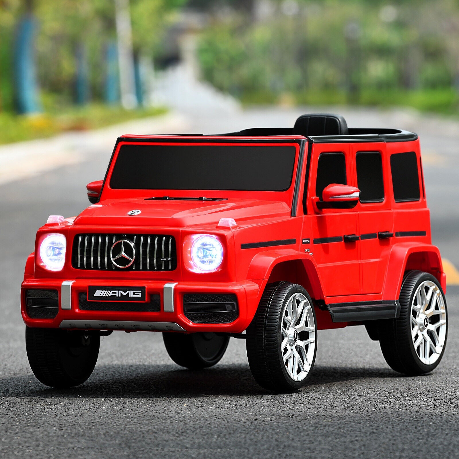 Licensed Mercedes-Benz G63 12V Kids Ride On Car with Music & Remote Control - Red