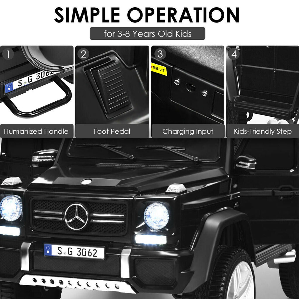 Licensed Mercedes-Benz Kids Ride On Car with RC Control and Trunk - Black
