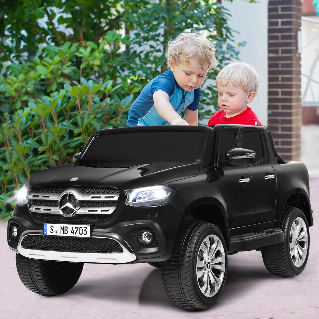 Licensed Mercedes Benz X Class RC 2-Seater Kids Ride On Car with Trunk - Black