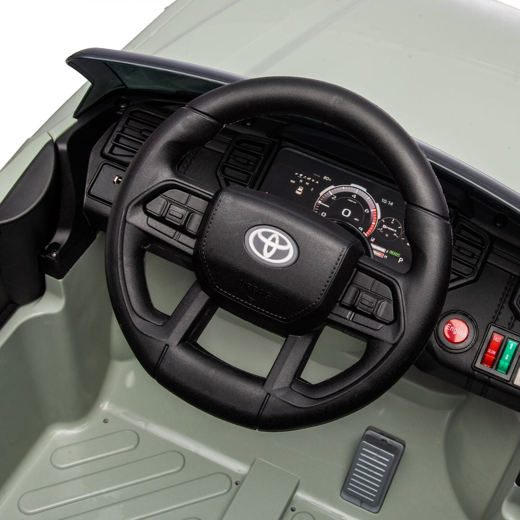 Licensed Toyota Tundra Olive 12V Kids Ride On Pickup Truck with 3 Speeds and Dual Motors