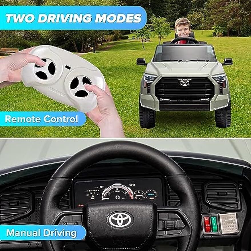 Licensed Toyota Tundra Pickup 12V Battery Powered Ride-On Truck for Kids