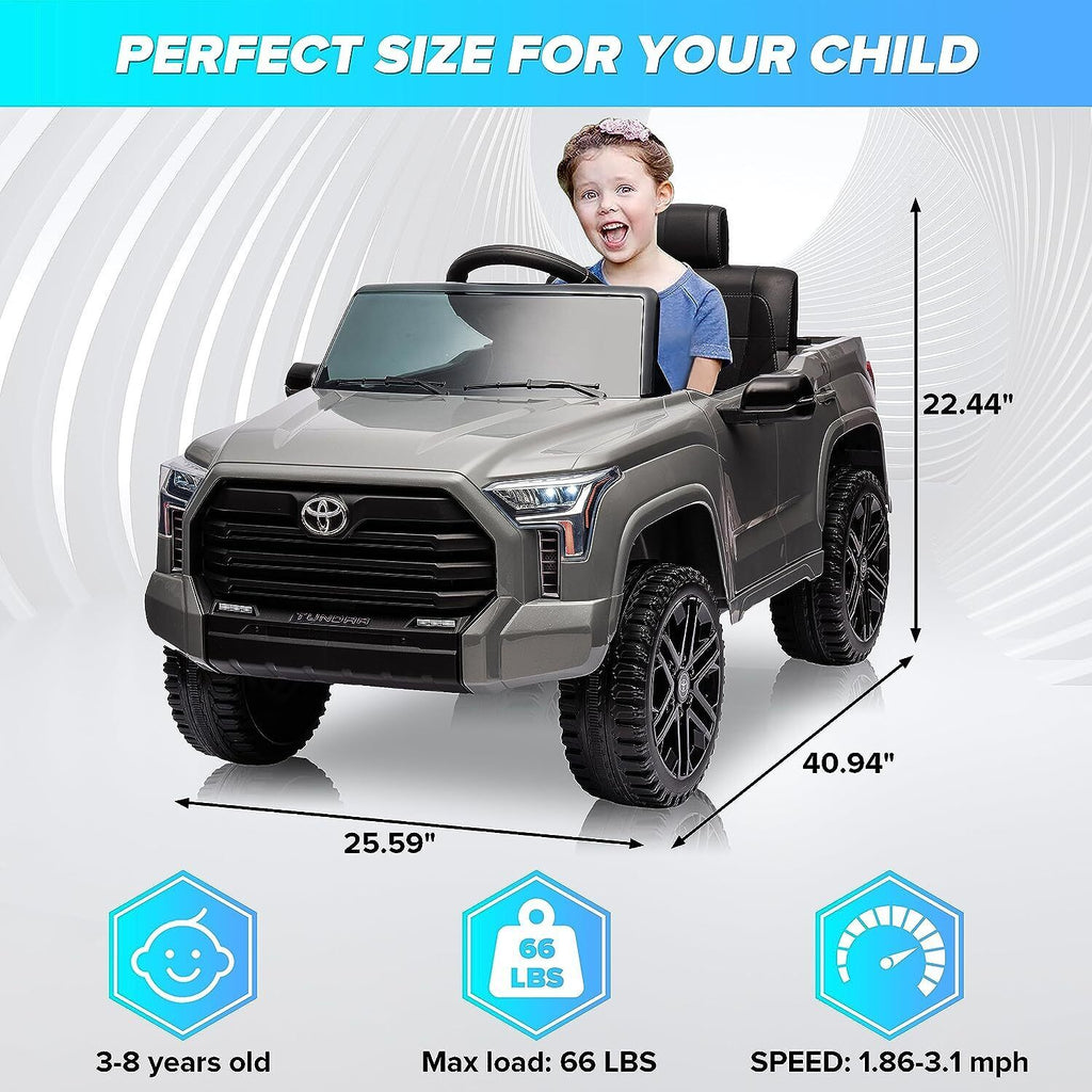 Licensed Toyota Tundra Pickup 12V Battery Powered Ride-On Truck for Kids