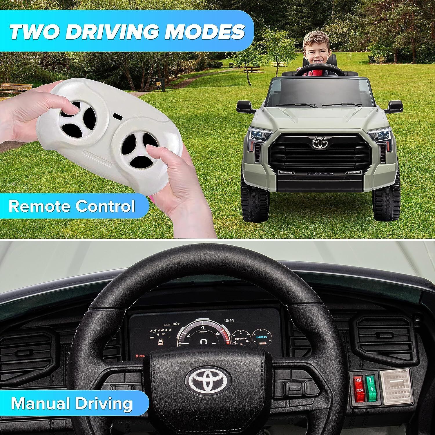 Licensed Toyota Tundra Pickup 12V Battery Powered Ride-On Truck for Kids