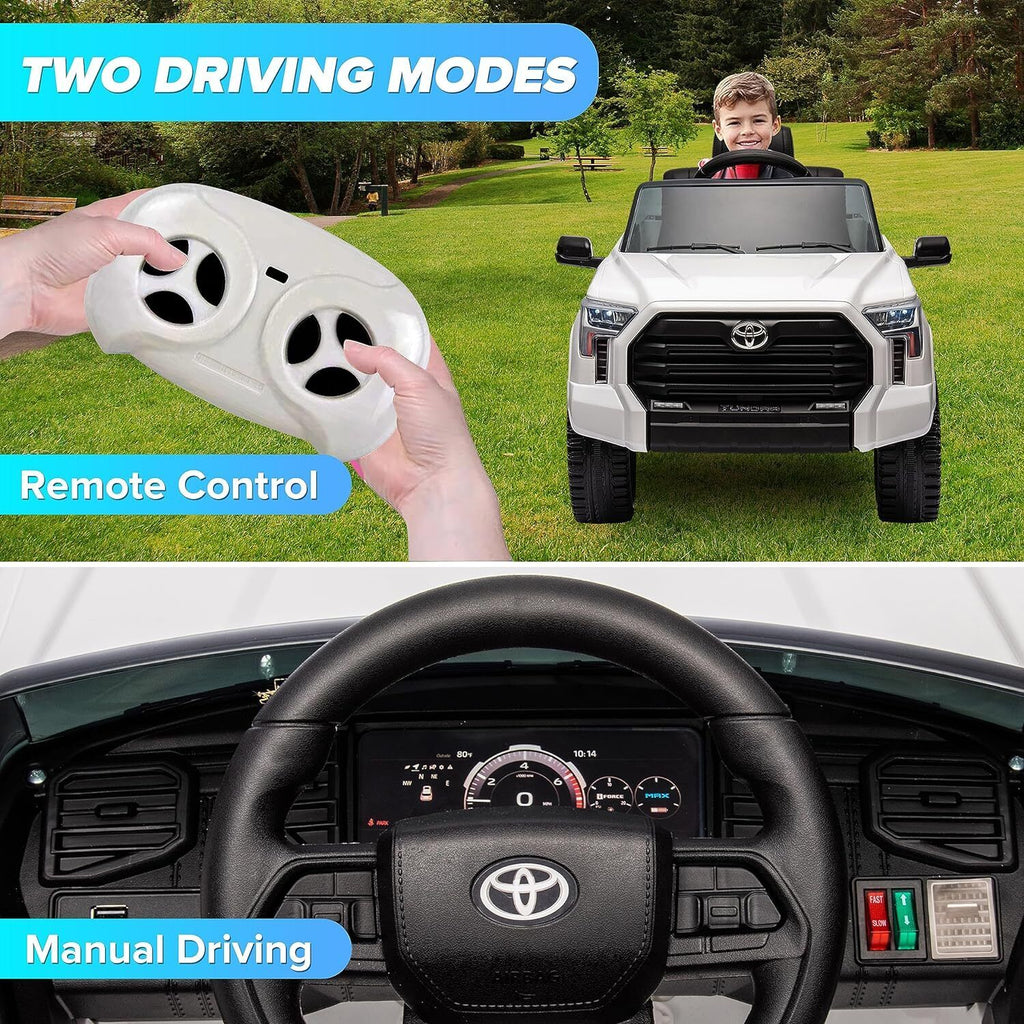 Licensed Toyota Tundra Pickup Electric Car for Kids - 12V 2-Seater Ride On Truck