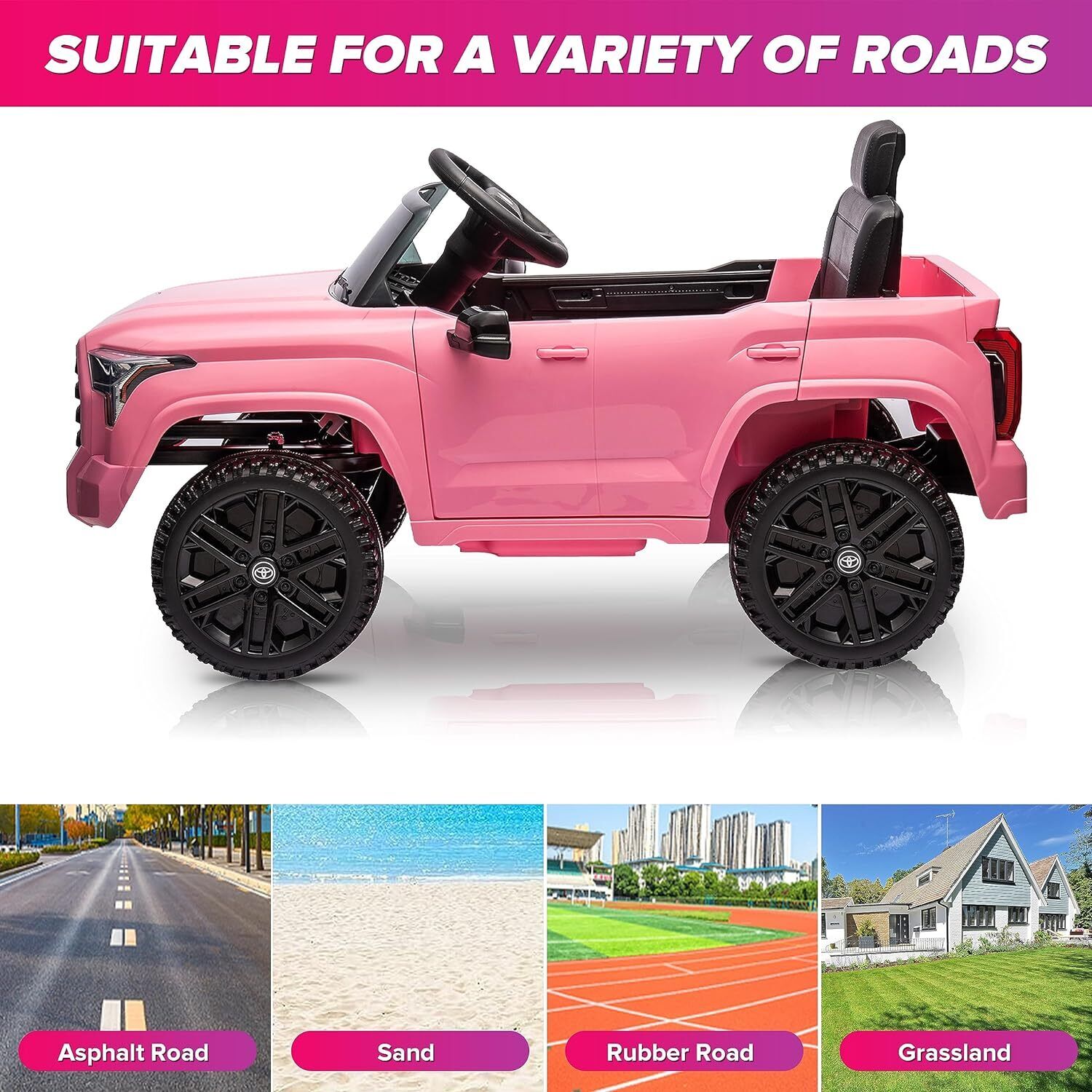 Licensed Toyota Tundra Pickup Electric Car for Kids - 12V 2-Seater Ride On Truck