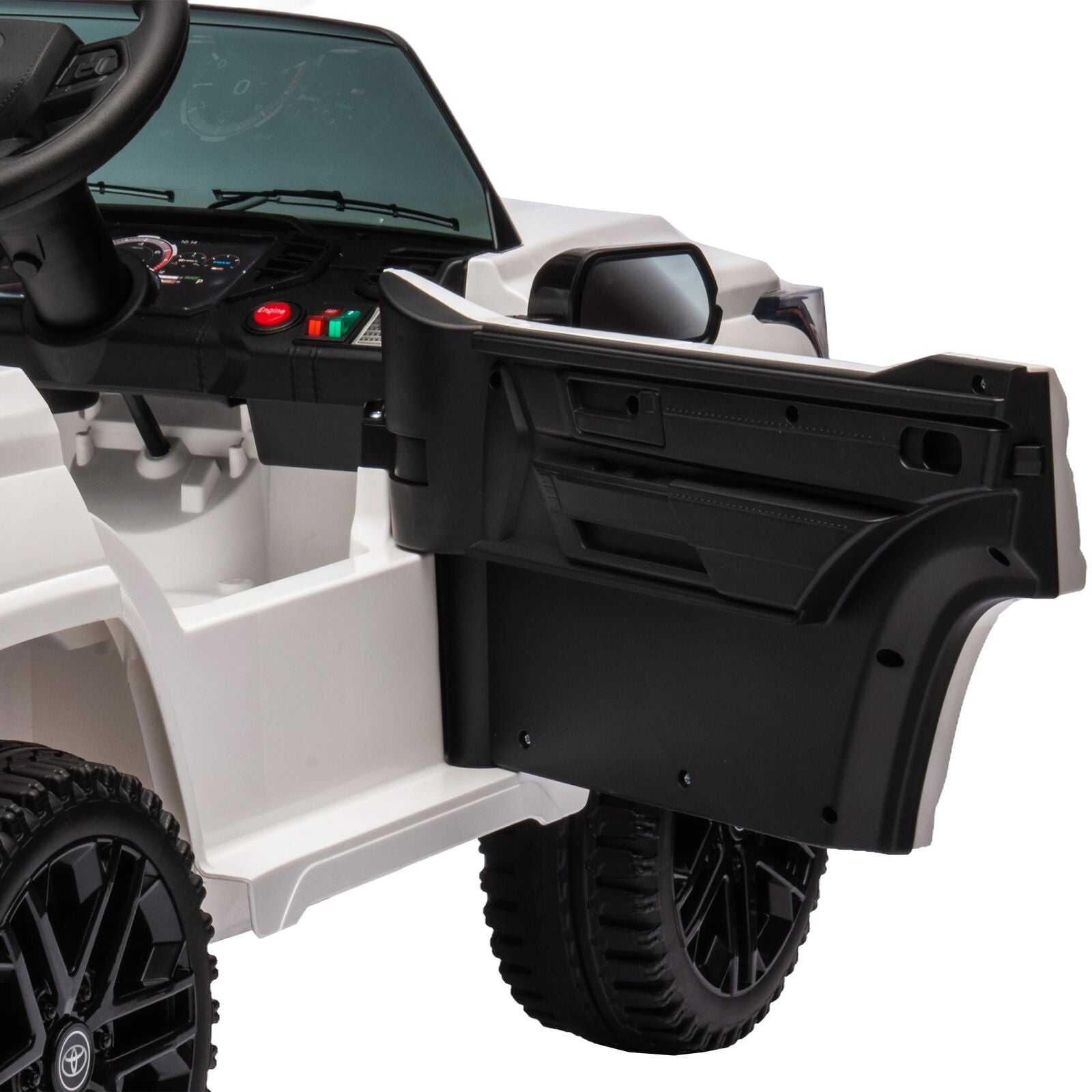 Licensed Toyota Tundra White 12V Kids Ride On Car with 3 Speeds and Dual Motors