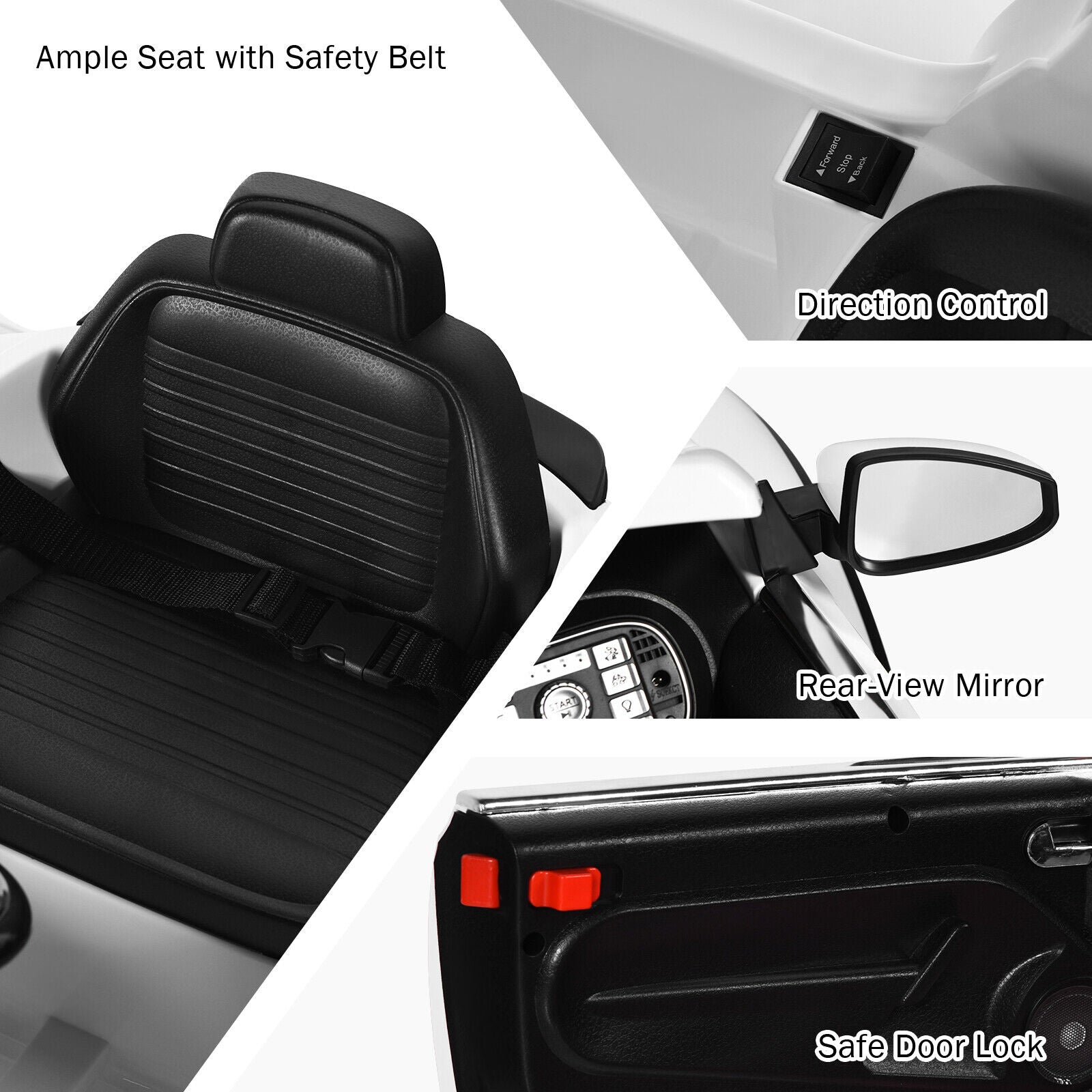 Licensed Volkswagen Beetle 12V Ride On Car for Kids with Music & Remote Control - White