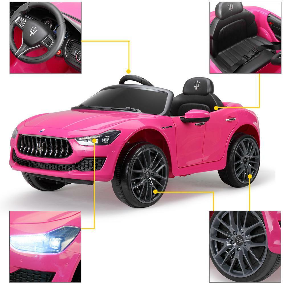 Light Pink Maserati Electric Ride-On Car for Kids with Remote Control