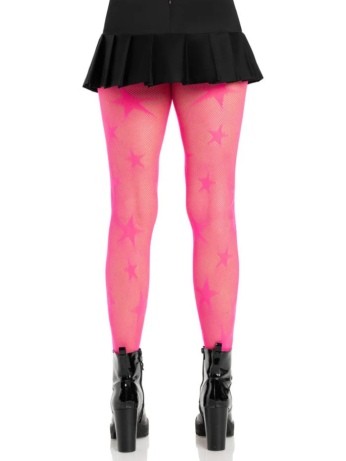 Star Net Tights - Neon Pink (OS)