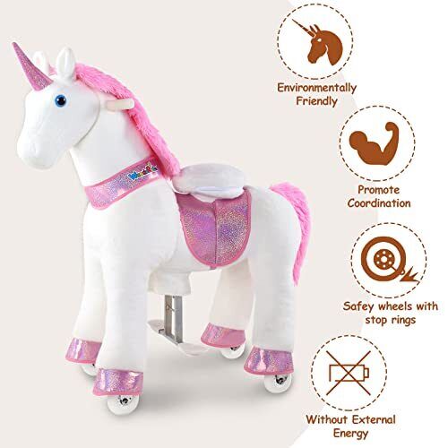 Magical Pink Unicorn Ride-On Toy for Kids Ages 4-9