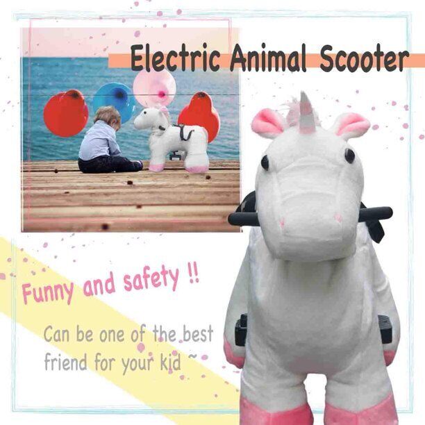 Magical Unicorn 6V Electric Ride On Car for Girls Ages 2-4 with LED Lights