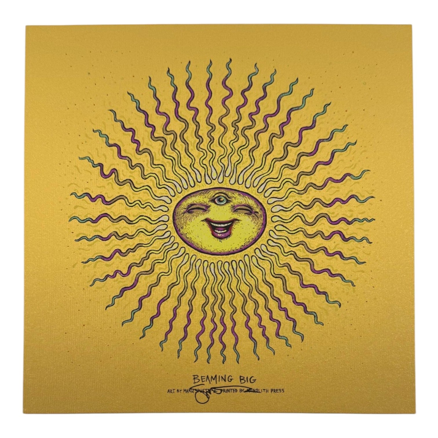 Marq Spusta "Beaming Big" (Gold Shimmer) Mini Print