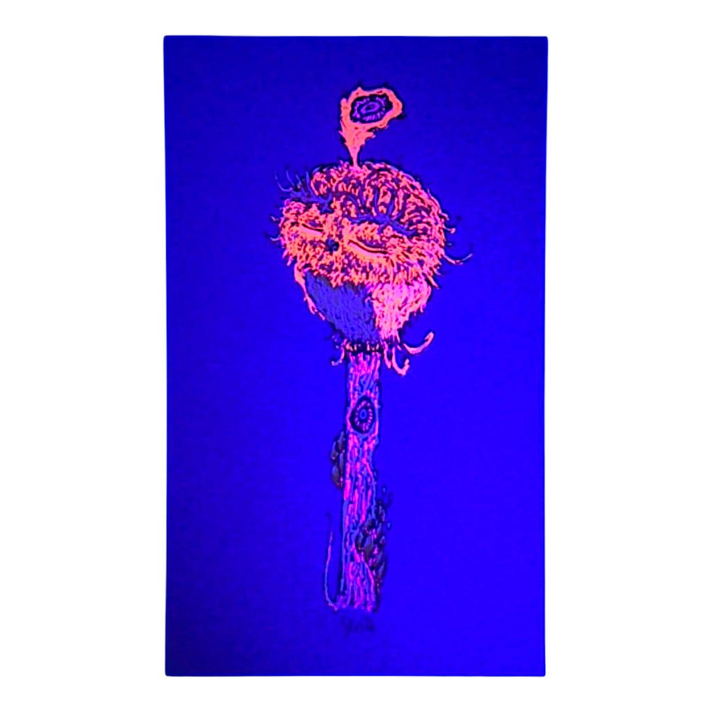 Marq Spusta Bird on Pole (Blue Shimmer) Micro Print