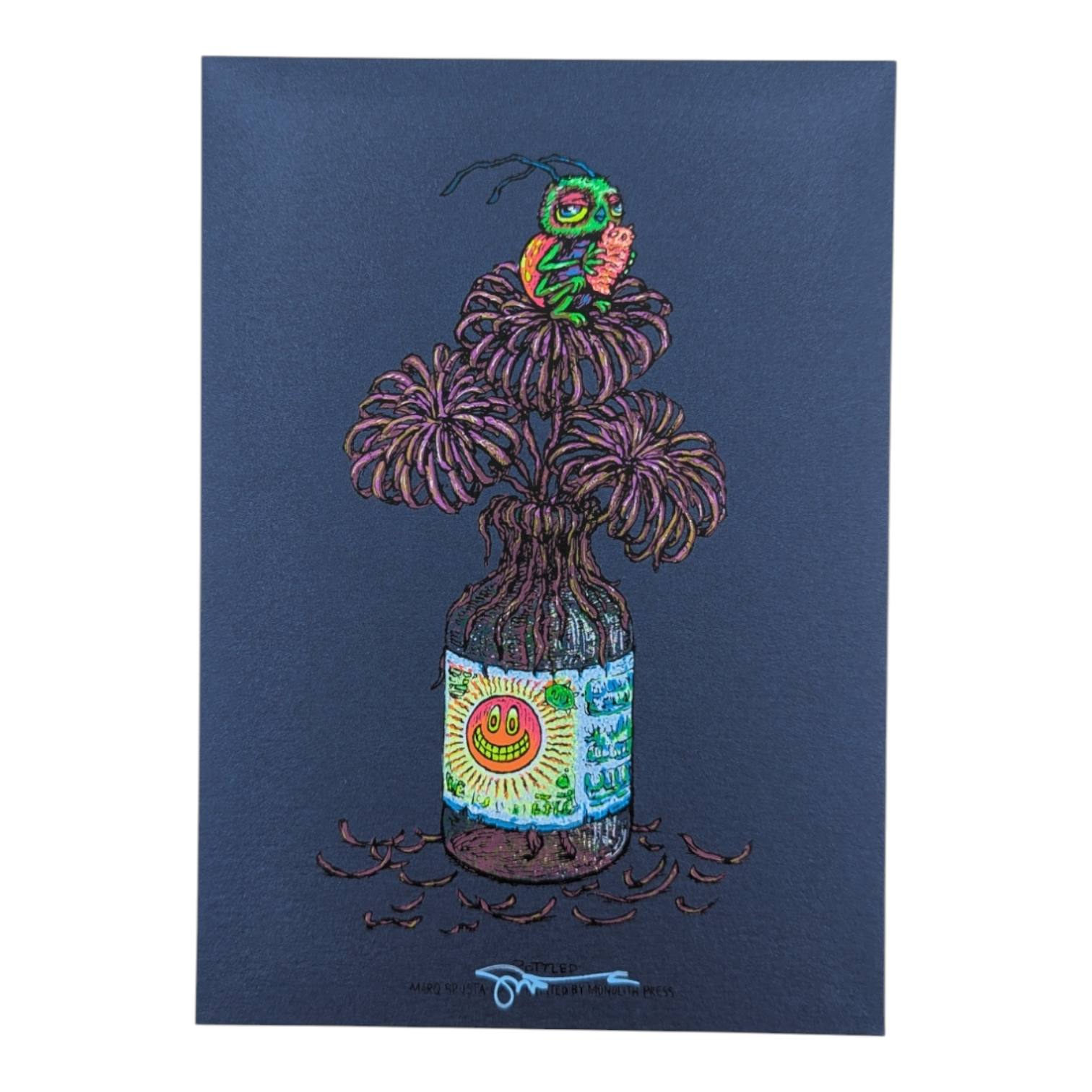 Marq Spusta "Bottled" (Navy Shimmer) Mini Print
