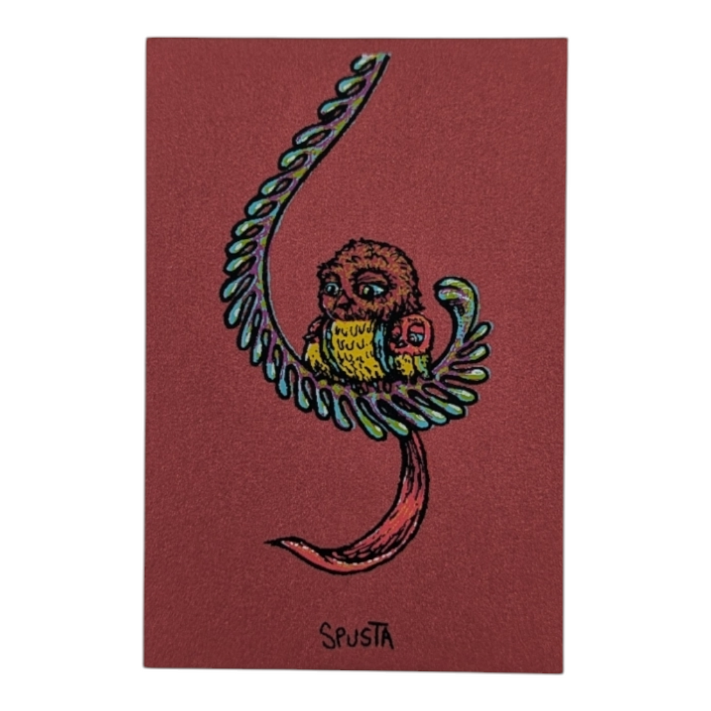 Marq Spusta Some Odd Birds (Cranberry Shimmer) Micro Print