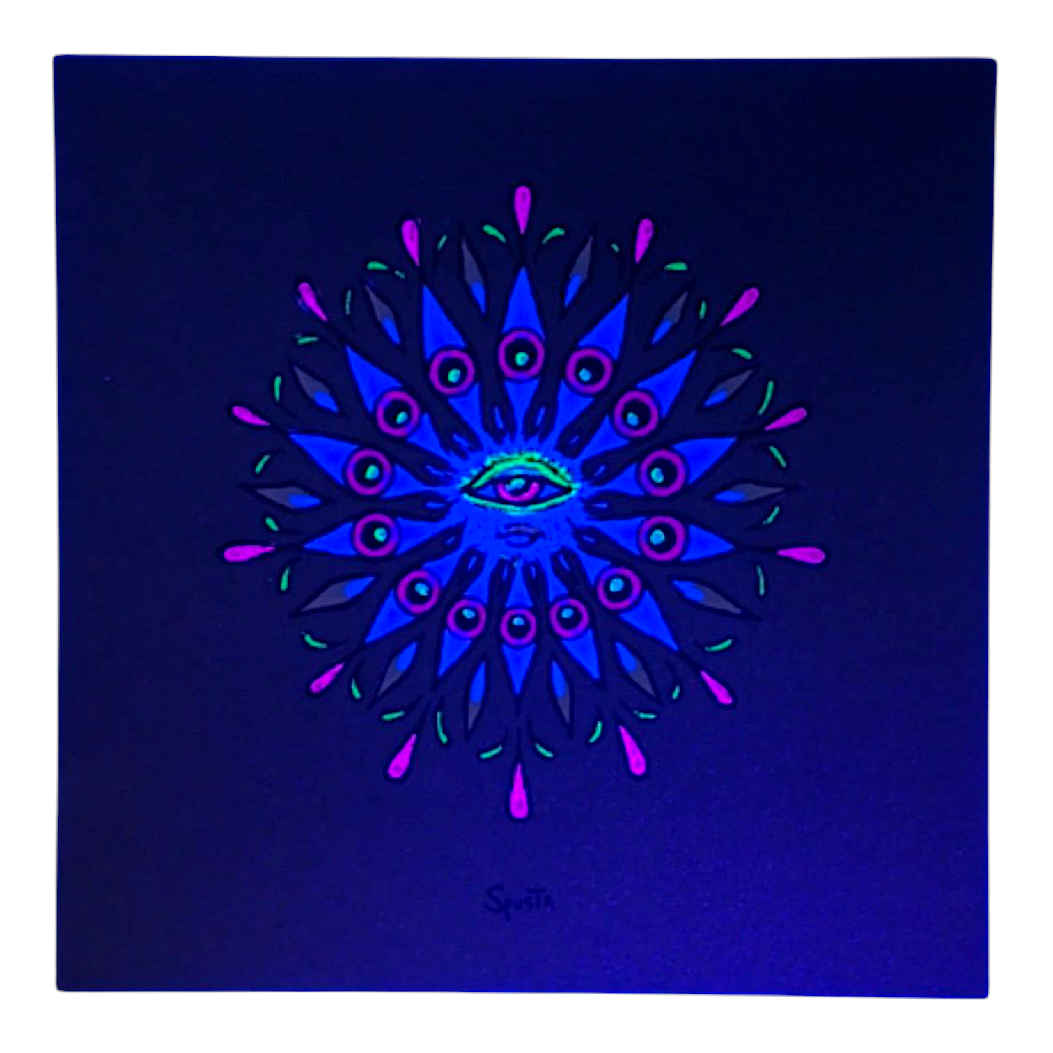 Marq Spusta Eye Mandala (Dark Lime Shimmer) Micro Print
