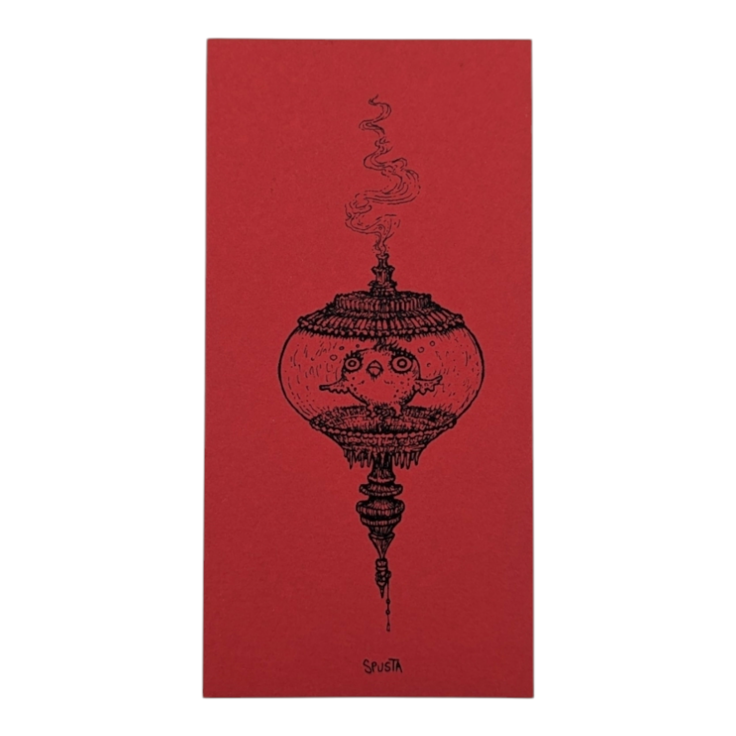 Marq Spusta Fish in Bowl (Red Keyline) Micro Print