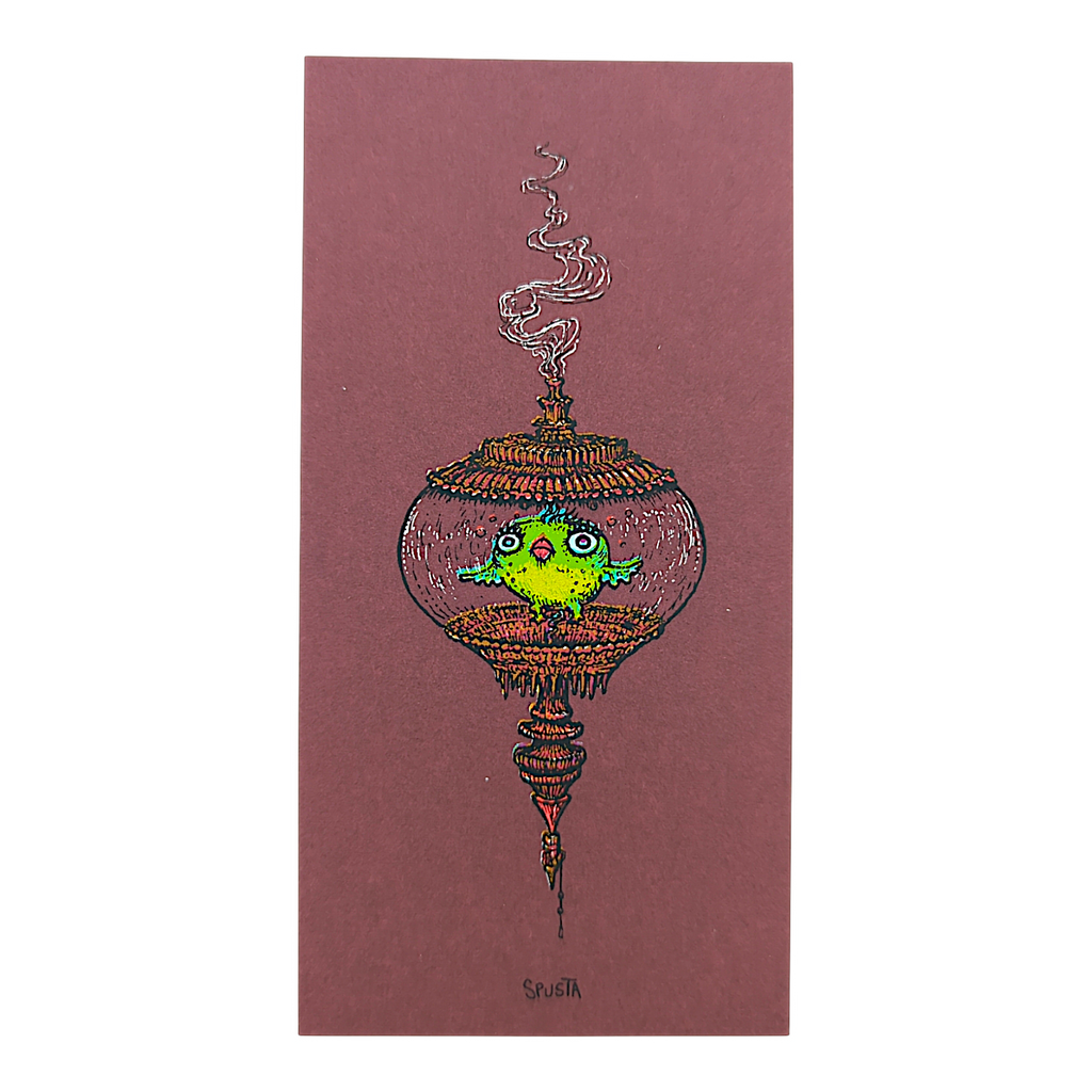 Marq Spusta Fish in Bowl (Merlot) Micro Print