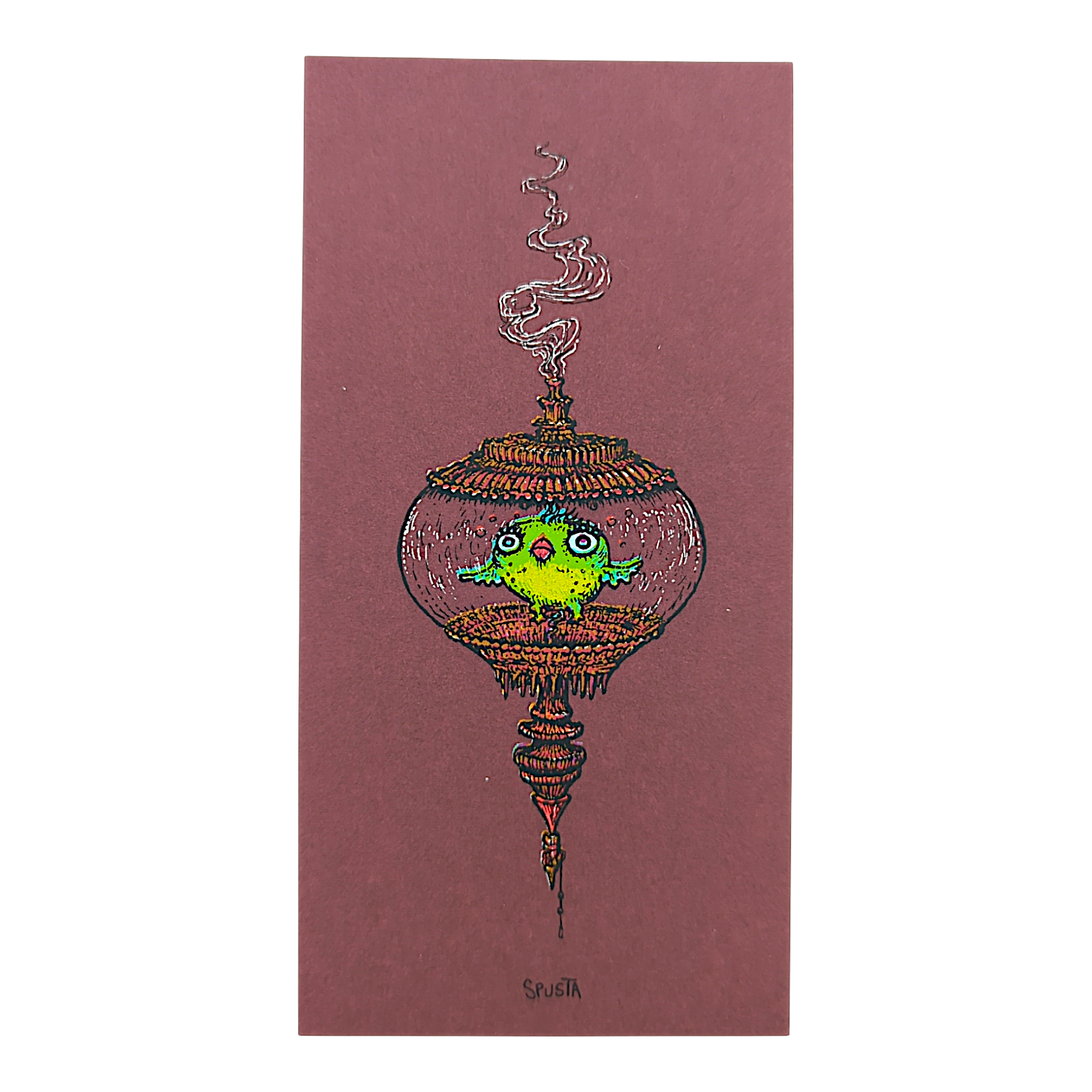 Marq Spusta Fish in Bowl (Merlot) Micro Print