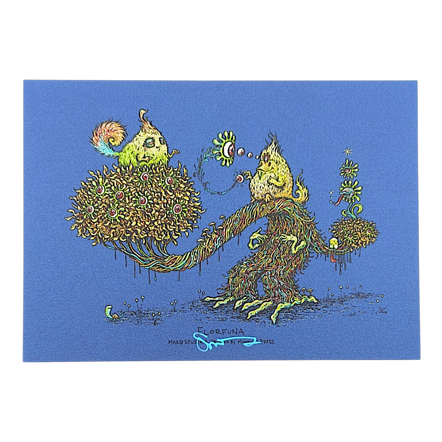 Marq Spusta "Florfuna (Blue Shimmer)" Mini Print