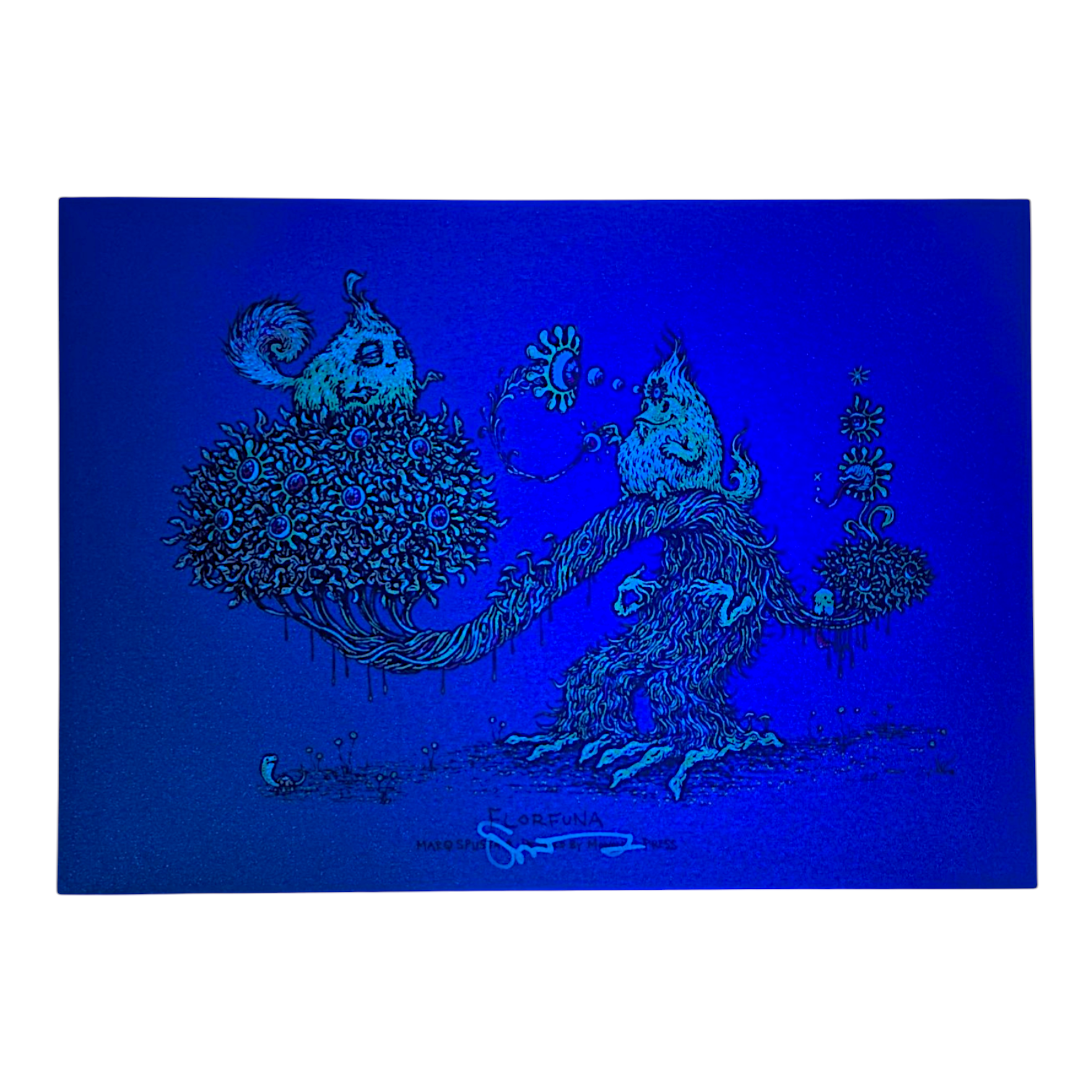 Marq Spusta "Florfuna (Blue Shimmer)" Mini Print