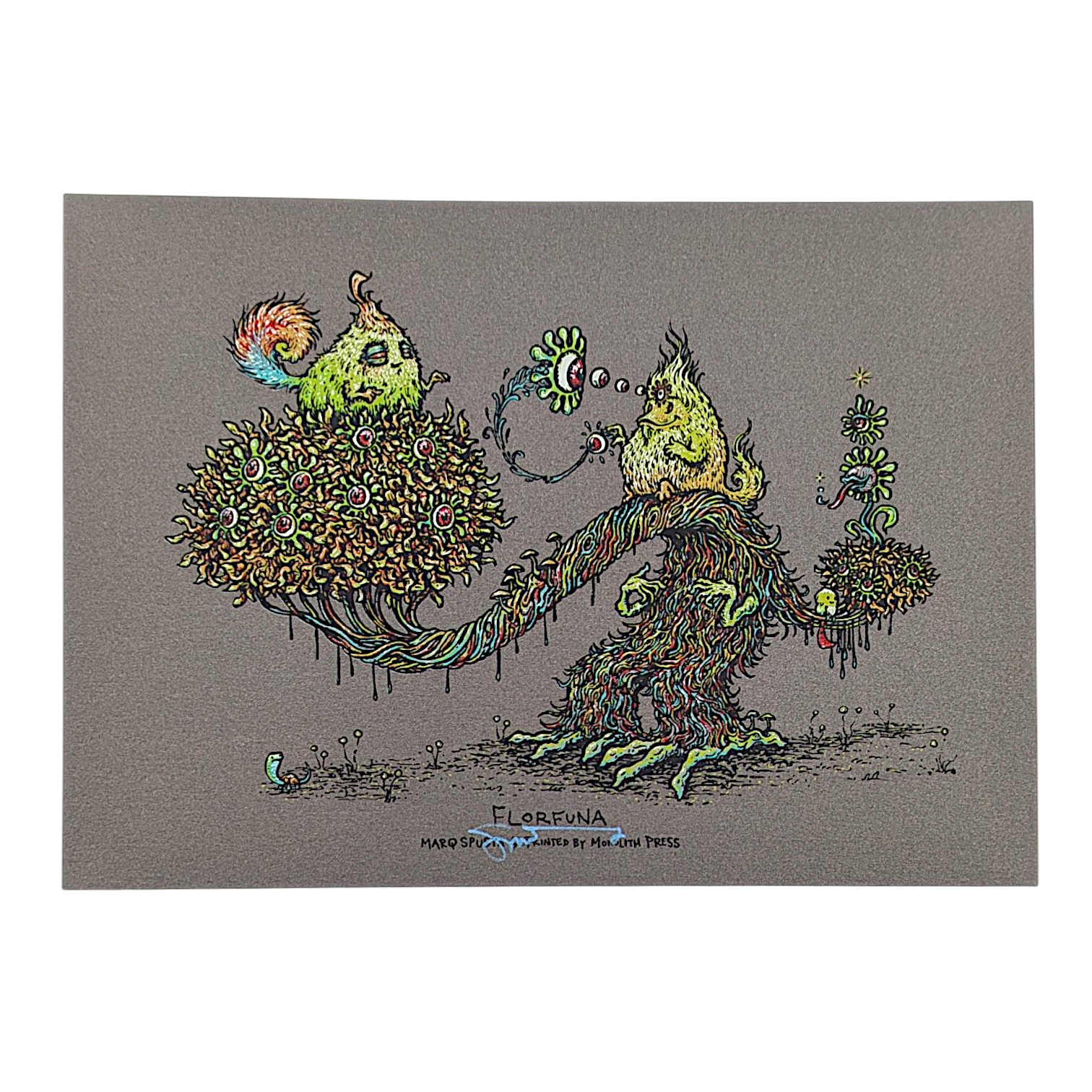 Marq Spusta "Florfuna (Dark Gray Shimmer)" Mini Print