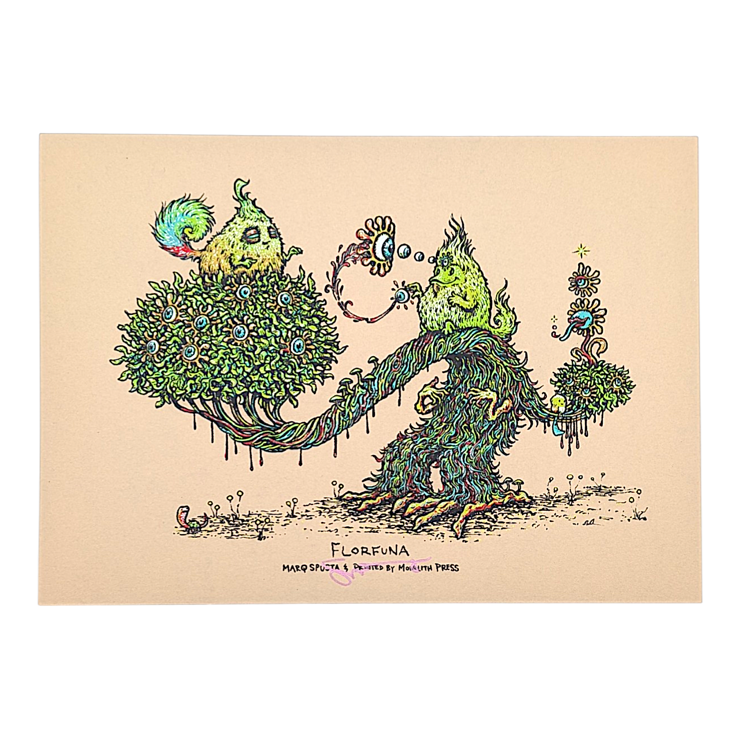 Marq Spusta "Florfuna (Tan Sandpaper)" Mini Print