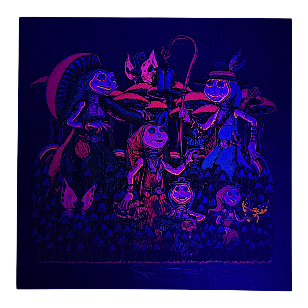 Marq Spusta "Happy Harvesters" (Black Shimmer) Mini Print
