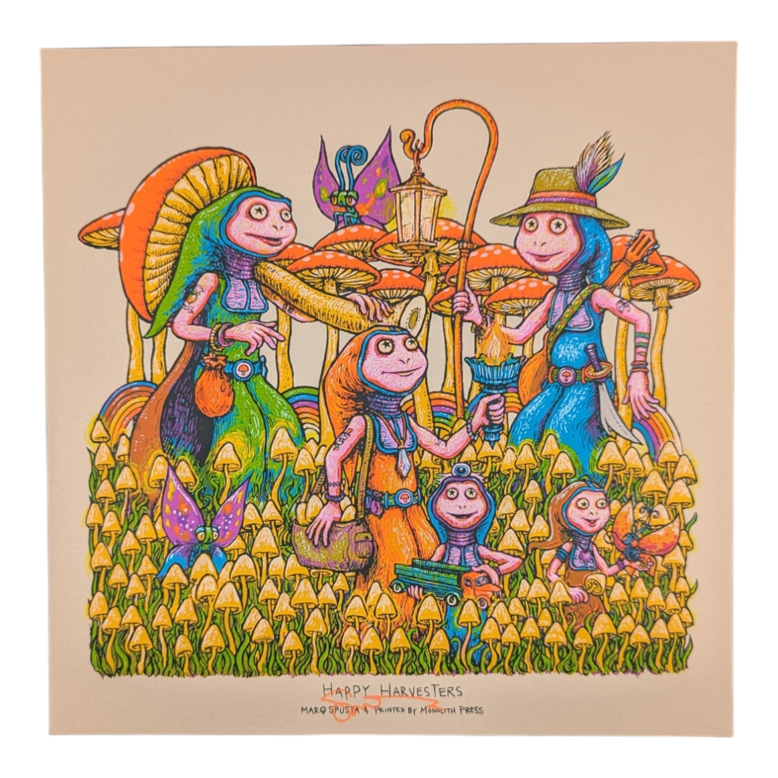 Marq Spusta "Happy Harvesters" (Nude Shimmer) Mini Print