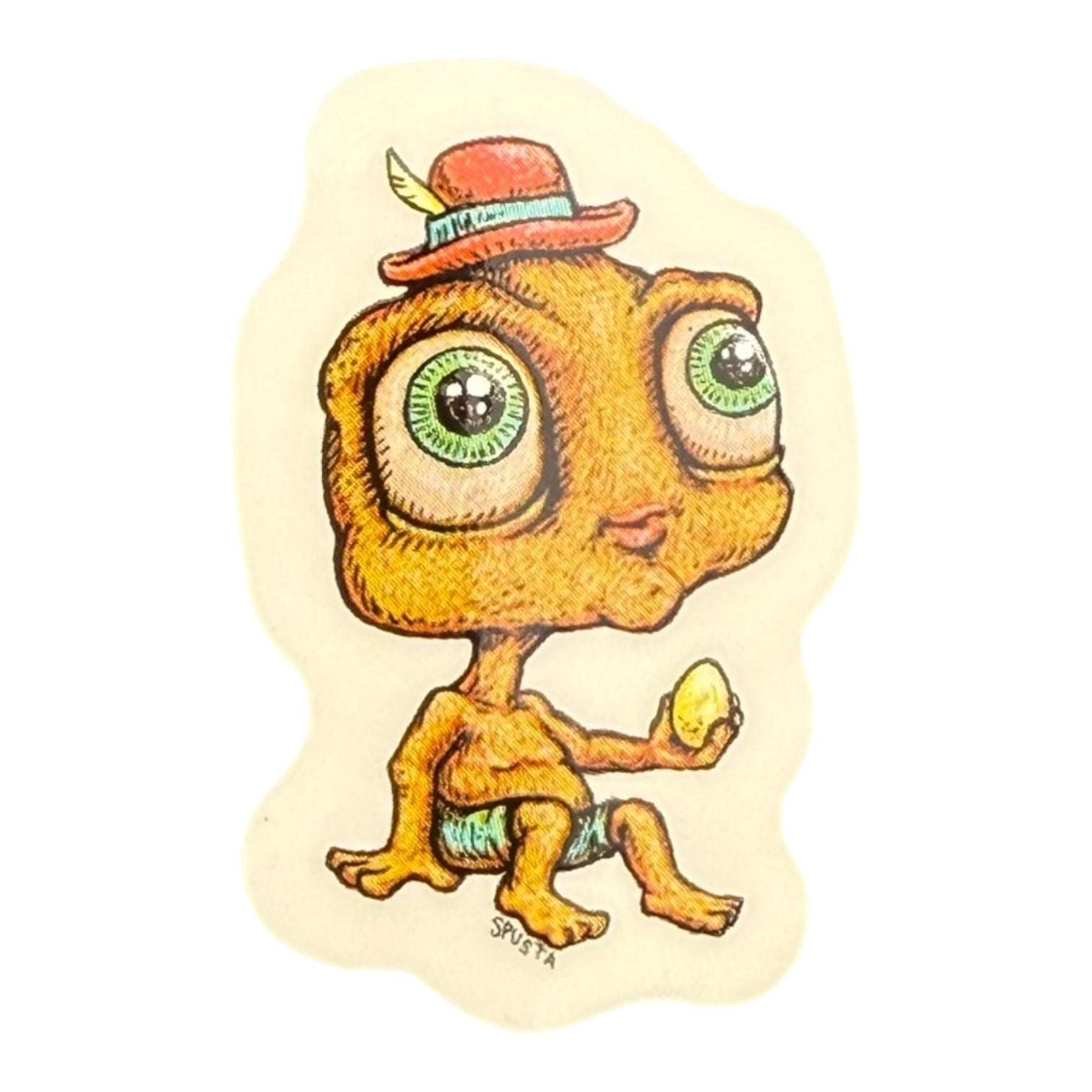 Marq Spusta Holding of an Egg Sticker
