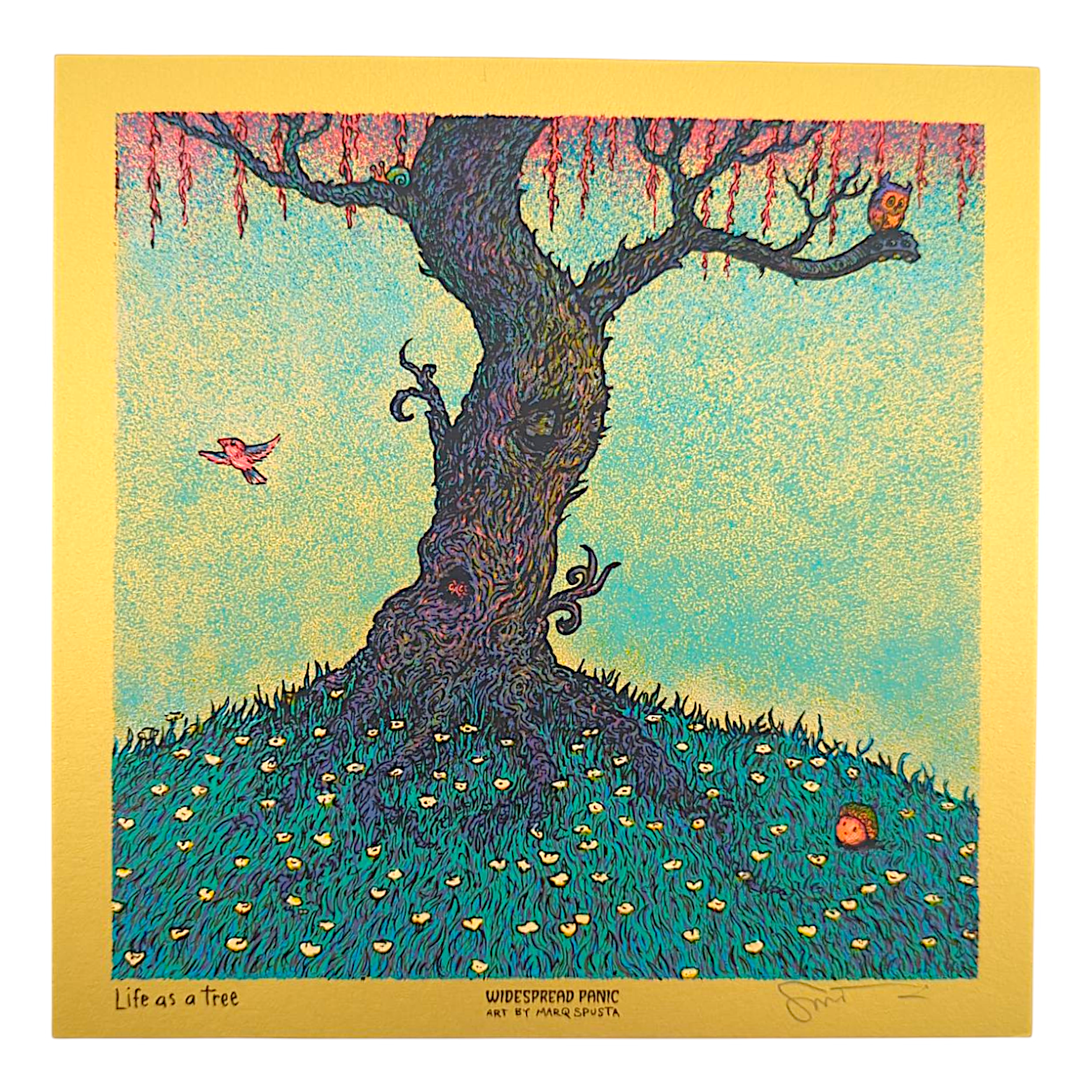 Marq Spusta "Life as a Tree" (Gold) Mini Print