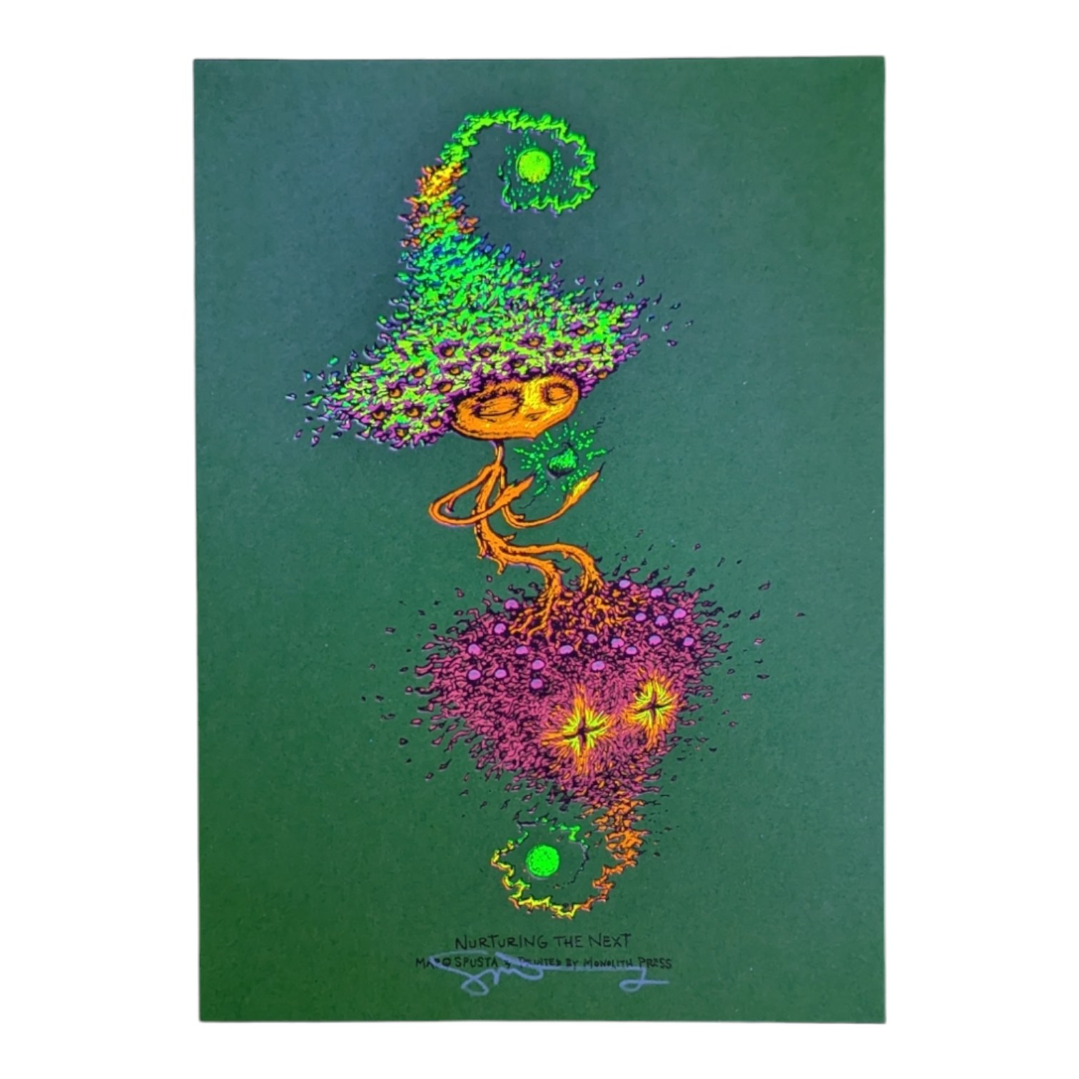 Marq Spusta "Nurturing the Next" (Green Fleck) Mini Print