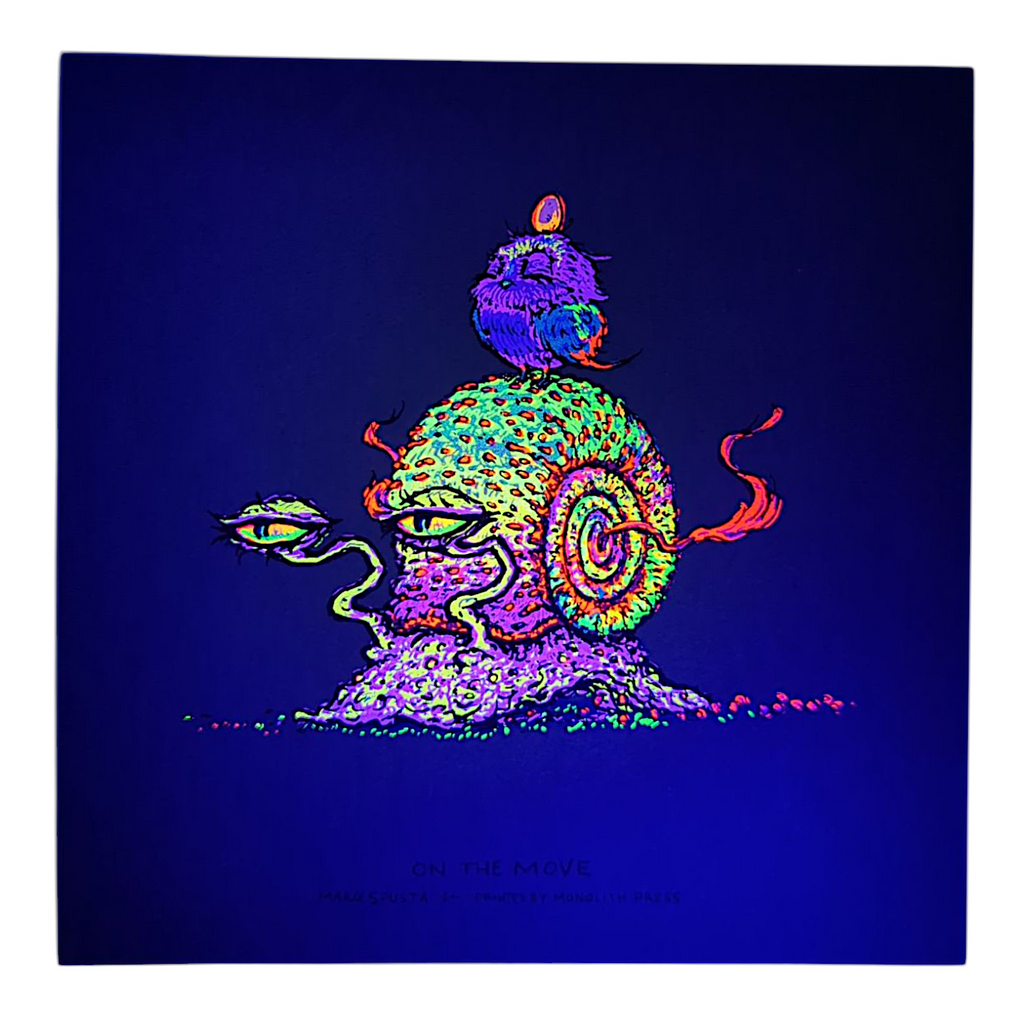 Marq Spusta "On The Move" (Dark Teal) Mini Print